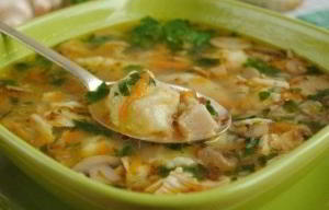 Гречневый суп с грибами и картофельными клецками