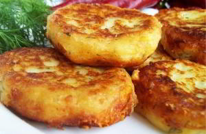 Картофельные котлеты с сыром и укропом