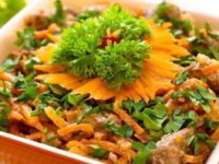 Салат с корейской морковью и печенью