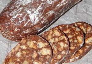 Шоколадная колбаска напоминающая детство