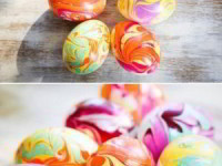 Как покрасить яйца на Пасху - мраморный дизайн