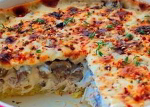Запеканка с курицей и грибами