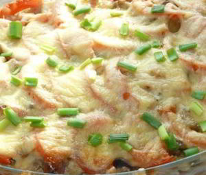 Запечёный картофель со свининой и белыми грибами