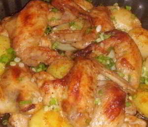 Крылышки с картошкойм