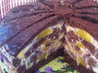 Торт шоколадно-фруктовый “Цветочек”