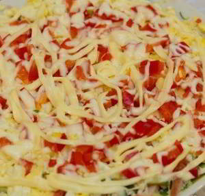 Салат с ветчиной Легкий