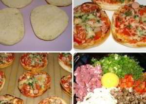 рецепт Супер-быстрые булочки-пиццы за 15 минут