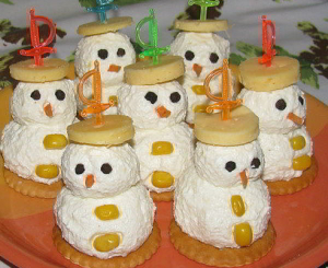 рецепт Сырные снеговики