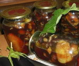 Жаренные перцы с баклажанами - рецепт на зиму