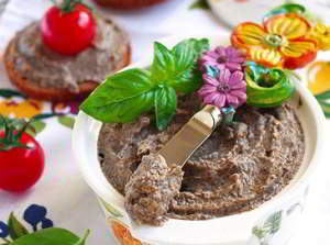 рецепт Дип из запеченных баклажан с грибами