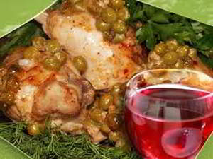 Арменонвиль — цыпленок с картофелем, горошком и зеленой фасоль