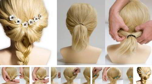 Очень красивая коса из вывернутого хвоста