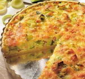 Пирог с ветчиной, курицей и луком