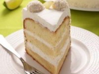 рецепт Белоснежный бисквитный торт Зимний