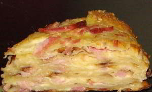 Закуска «Сырный торт с ветчиной»