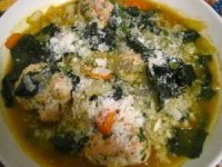 Итальянский свадебный суп с печёными фрикадельками из индейки