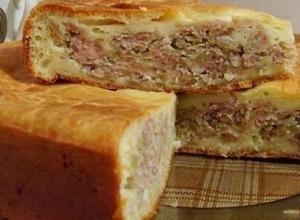 Вкусный мясной пирог
