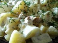 Картошка с лисичками в сметане