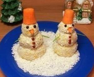 Новогодняя закуска «Снеговики» - новогодние рецепты
