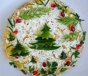 Салат «Новогодний» с креветками
