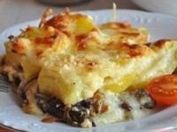 Сливочно - сырная запеканка с грибами и картофелем