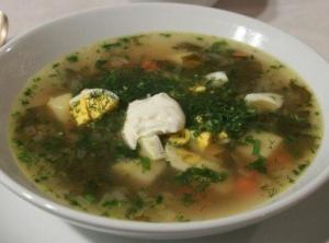 Украинский суп из щавеля (Зелёный борщ)