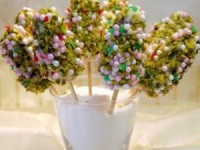 Cake-pops или пирожные-крошки на ножке "Рождественская ёлочка"