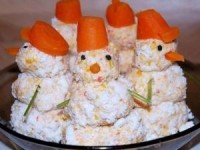 Закуска "Крабовые снеговики" - новогодние рецепты