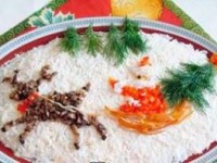 Новогодний салат Дед Мороз - новогодние рецепты