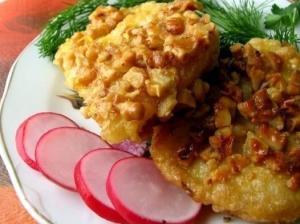 Окунь в ореховом кляре