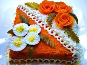 Слоеный салат с куриной печенью