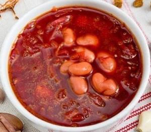 Деревенский борщ с фасолью