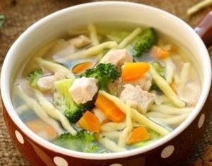 Диетический куриный суп с брокколи