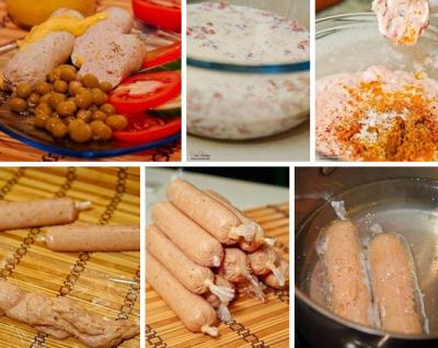 Домашние куриные сосиски
