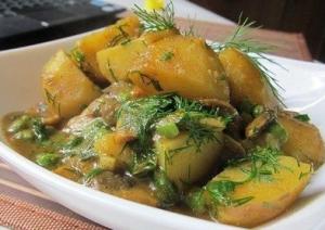 Карри с грибами и картофелем