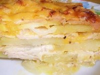 Картофельная запеканка с курицей и сыром (по-французски)