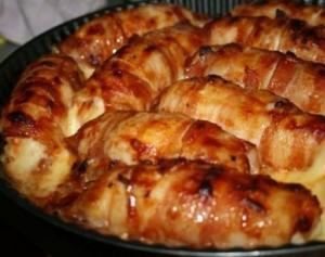 Куриные рулетики с копченым сыром