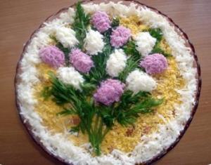 Невероятно вкусный салат "Букет сирени"