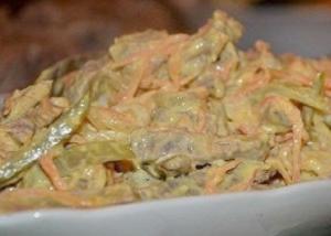 Салат из языка и моркови