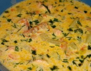 Сливочный суп с семгой