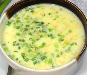 Сырный суп с рисом 