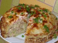 Кабачково-сырный тортик с мясом