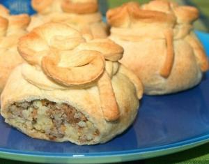 Мешочки с пшеном,мясом и овощами