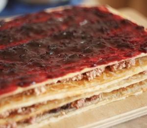 Вафельные пирожные с творожно-шоколадным кремом