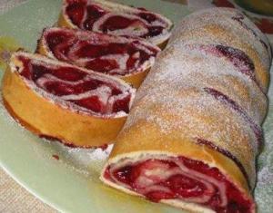 Вишневый штрудель и рецепт вытяжного теста