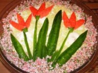 Салат на 8 Марта «Тюльпаны»