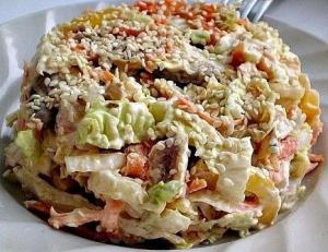 Салат с пекинской капустой "Переполох"
