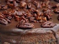 Шоколадно-творожный (сырный) торт с засахаренным пеканом