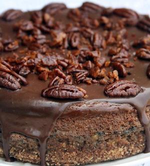 Шоколадно-творожный (сырный) торт с засахаренным пеканом