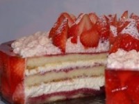 Клубнично-малиновый торт